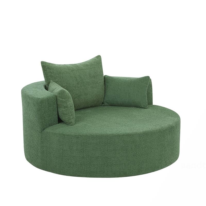 Swivel Barrel Chair with 3 Pillows