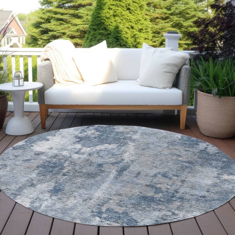 Dava Unique Abstract Weather Resistant Versatile Elegance Outdoor Rug