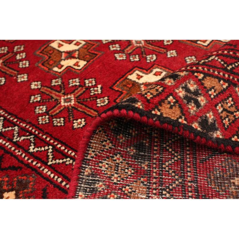 Hand-knotted Khal Mohammadi Red Wool Rug - 4'3" x 9'2" Runner/4'3 x 9'2