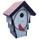 Pine Wood Corncrib Bird House - White