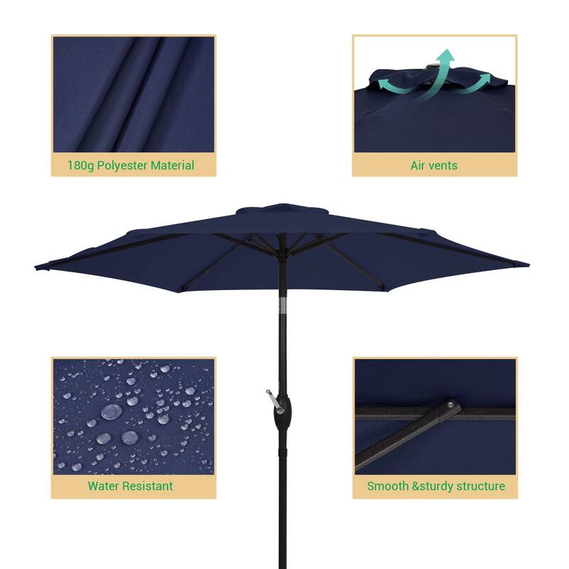 LIVOOSUN 7.5ft Steel Patio Market Umbrella Tilt System