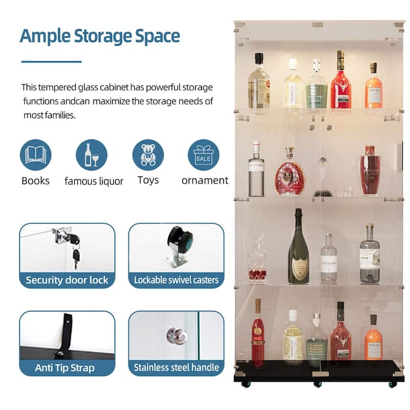 Tempered Glass Display Cabinet,Storage Cabinet,File Cabinet,with LED