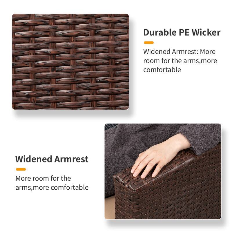 Wicker 6 - Person Outdoor Sectional Conversation Set with Cushions