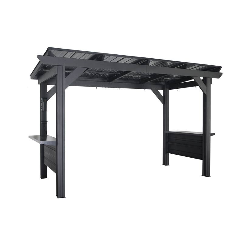 Backyard Discovery Rockport XL 12x6' Galvanized Steel BBQ Grill Gazebo