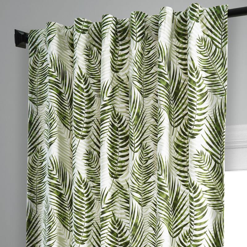 Exclusive Fabrics Ginsberg Modern Botanical Printed Cotton Room Darkening Curtains - Single Panel (1 Panel)