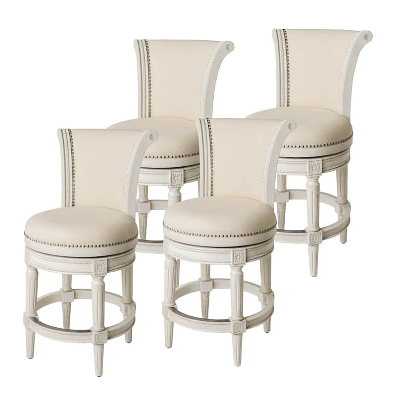 Maven Lane 26" Pullman Swivel Counter Height Kitchen Stool - Set of 4 - White Oak
