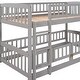 preview thumbnail 41 of 39, Twin Over Twin Low Bunk Bed with Fence and Ladder for Toddler Kids Teens