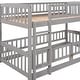 preview thumbnail 15 of 13, Twin Over Twin Low Bunk Bed with Slide, with Fence and Ladder for Toddler Kids Teens