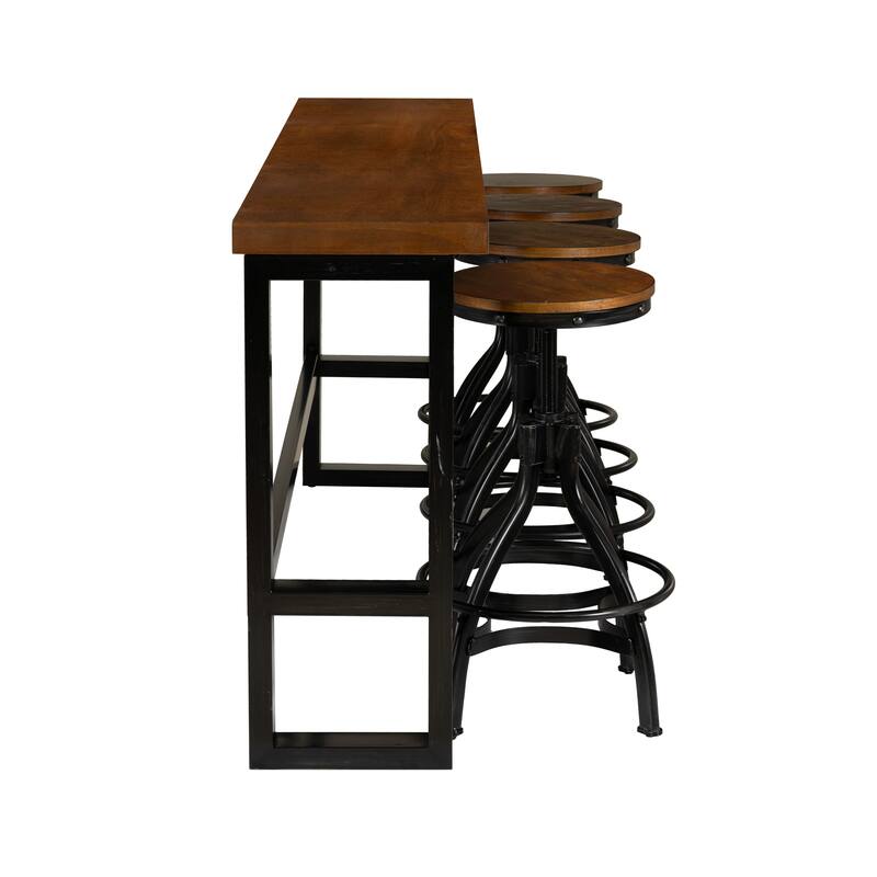 Caverly 5-Piece Adjustable Sofa Bar and Stool Set