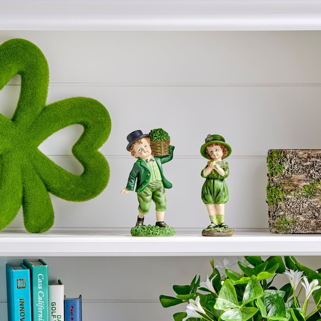 6.5" Resin Irish Boy Statue Set of 2