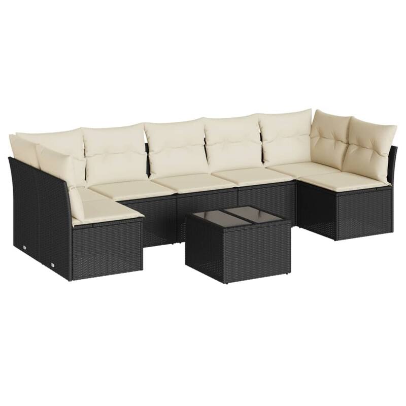 vidaXL Garden Sofa Set Black
