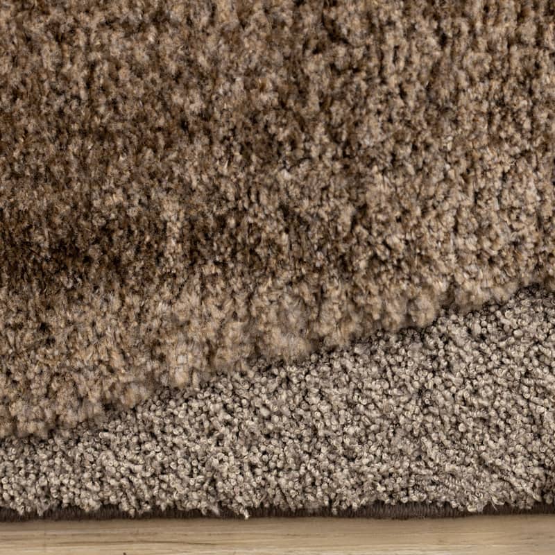 Rich Brown High Low Textured Pattern Run