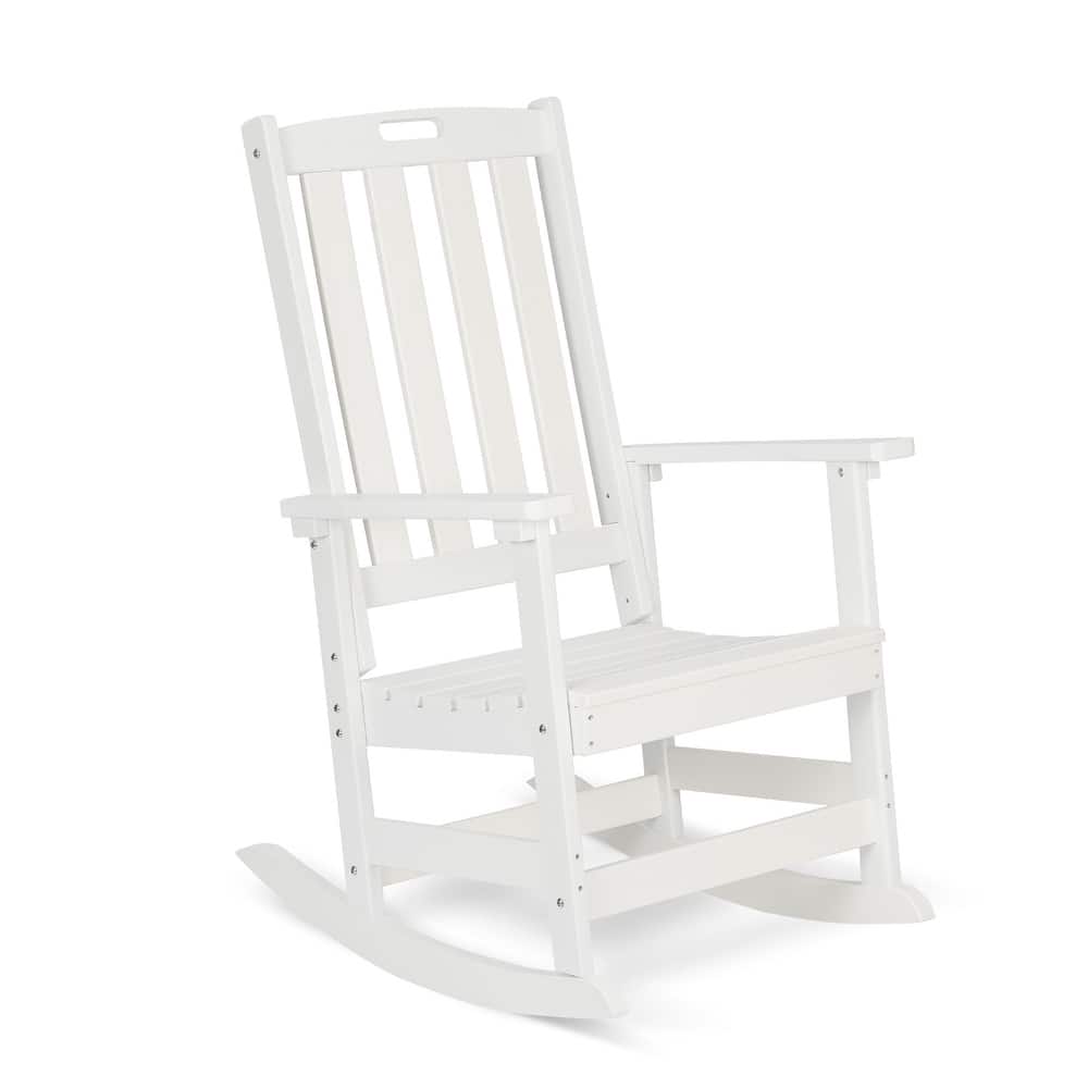 Aoodor Outdoor Rocking Chair, Ergonomic HDPE Rockers with All-Weather Design for Patio or Porch