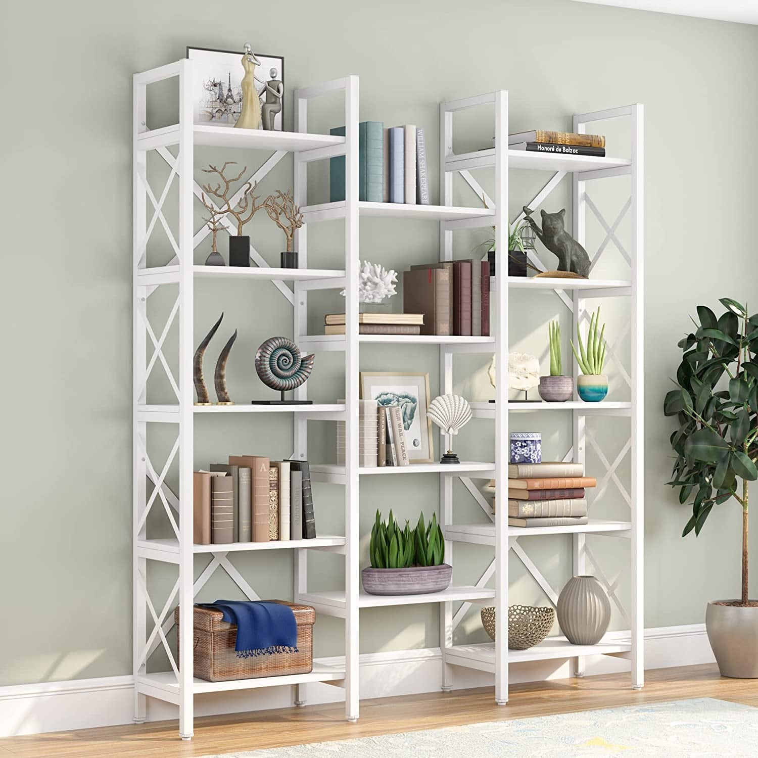 Wide sales etagere bookcase