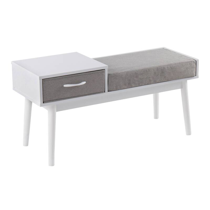 Carson Carrington Phoebe Upholstered Bench with Pull-Out Drawer
