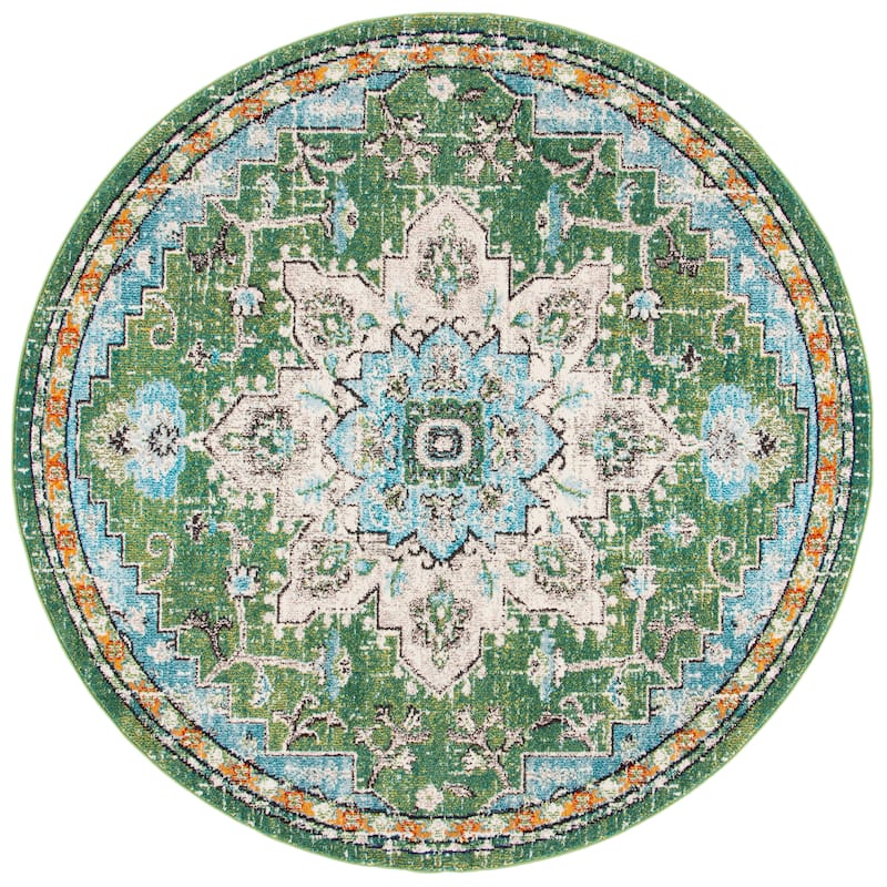 SAFAVIEH Madison Diederike Boho Medallion Distressed Rug