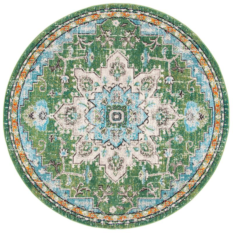 SAFAVIEH Madison Diederike Boho Medallion Distressed Rug