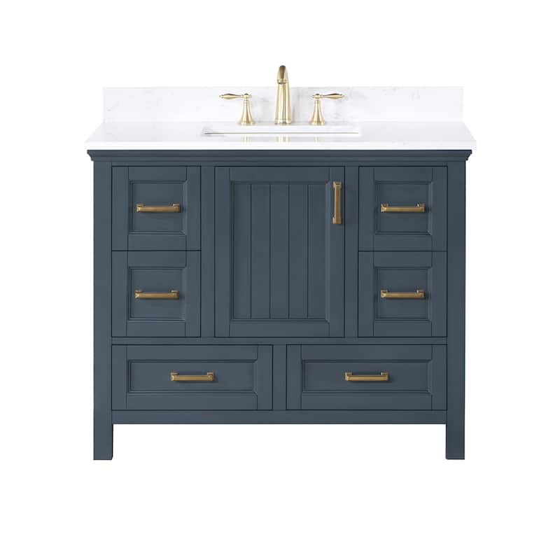 Altair Isla 42" Bathroom Vanity in Classic Blue with Countertop,no Mirror - 42 in.