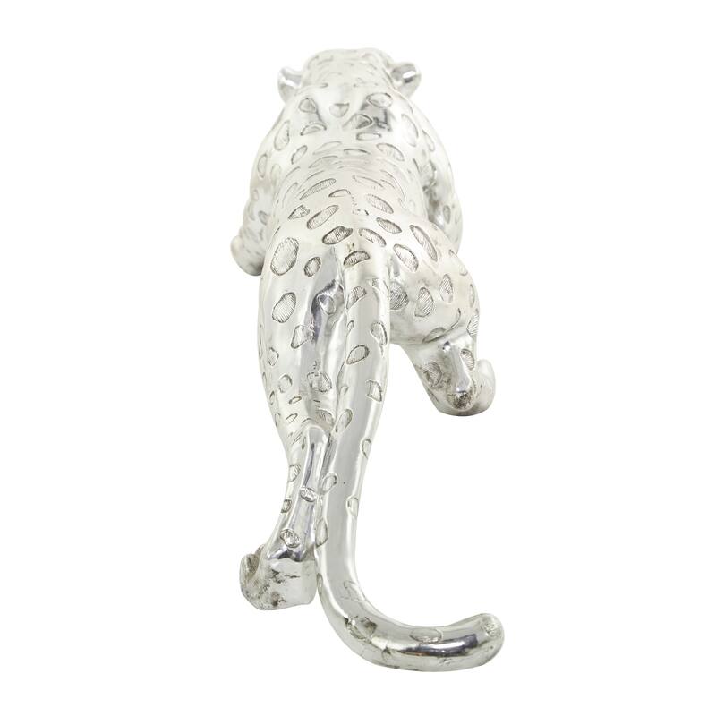 Stylish Polystone Leopard Sculpture - Silver or Gold