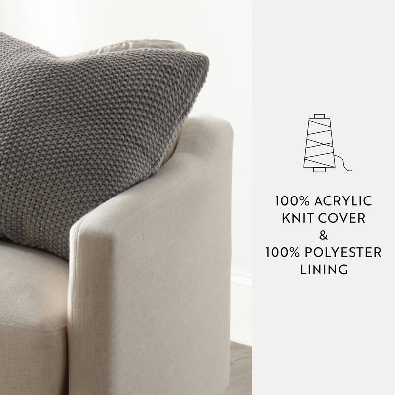 Seed Stitch Knit Acrylic Decor Throw Pillow