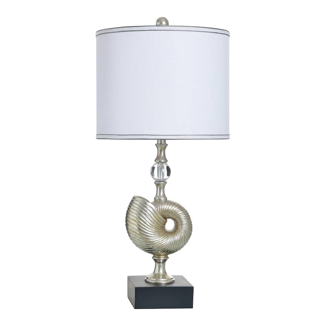 StyleCraft Poly Table Lamp - Samobor Silver - White Shade