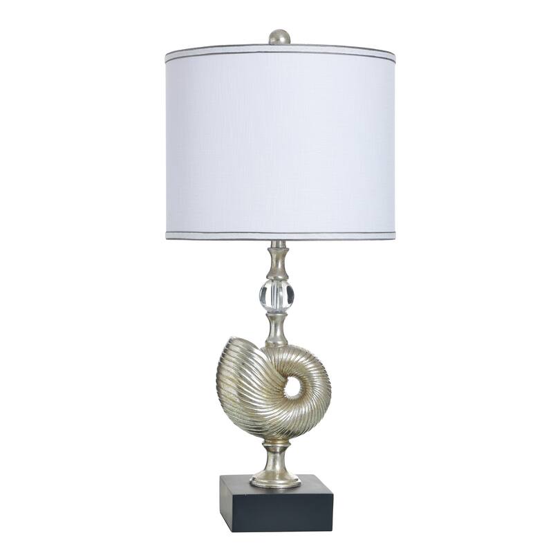 StyleCraft Poly Table Lamp - Samobor Silver - White Shade - Samobor Silver