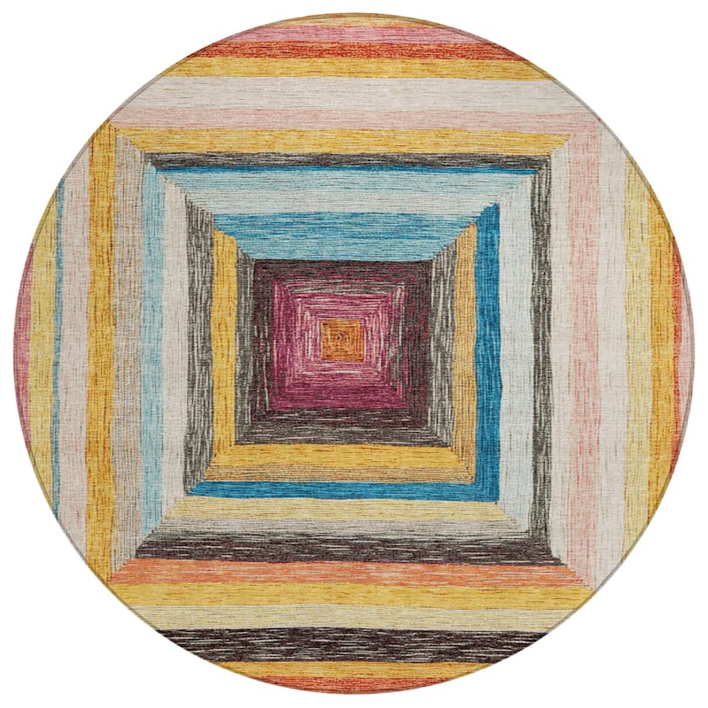 HomeRoots Geometric Transitional Rectangle Outdoor Rug
