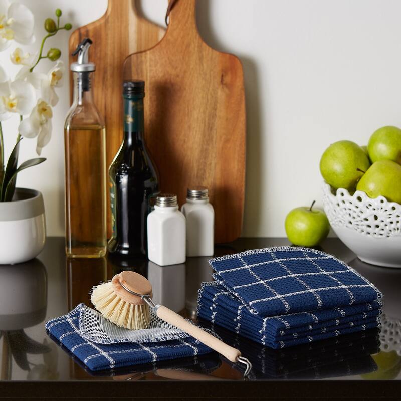 DII Black Buffalo Check Scrubber Dishcloth Set of 6