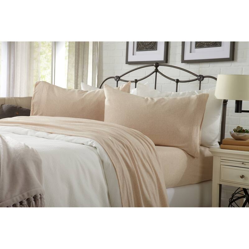 Premium Heathered Melange T-Shirt Jersey Knit Sheet Set