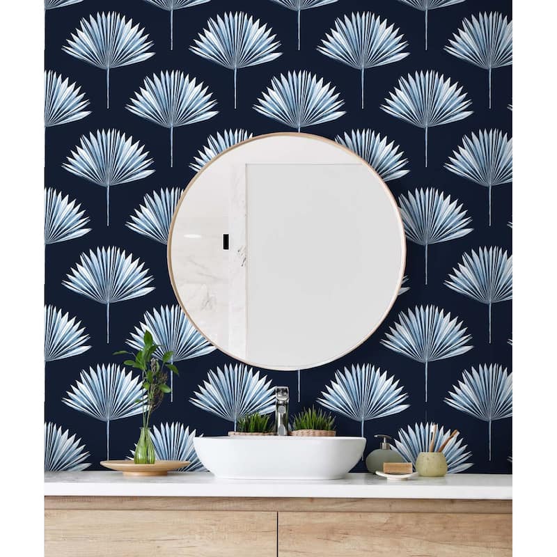 NextWall Tropical Fan Palm Peel and Stick Wallpaper