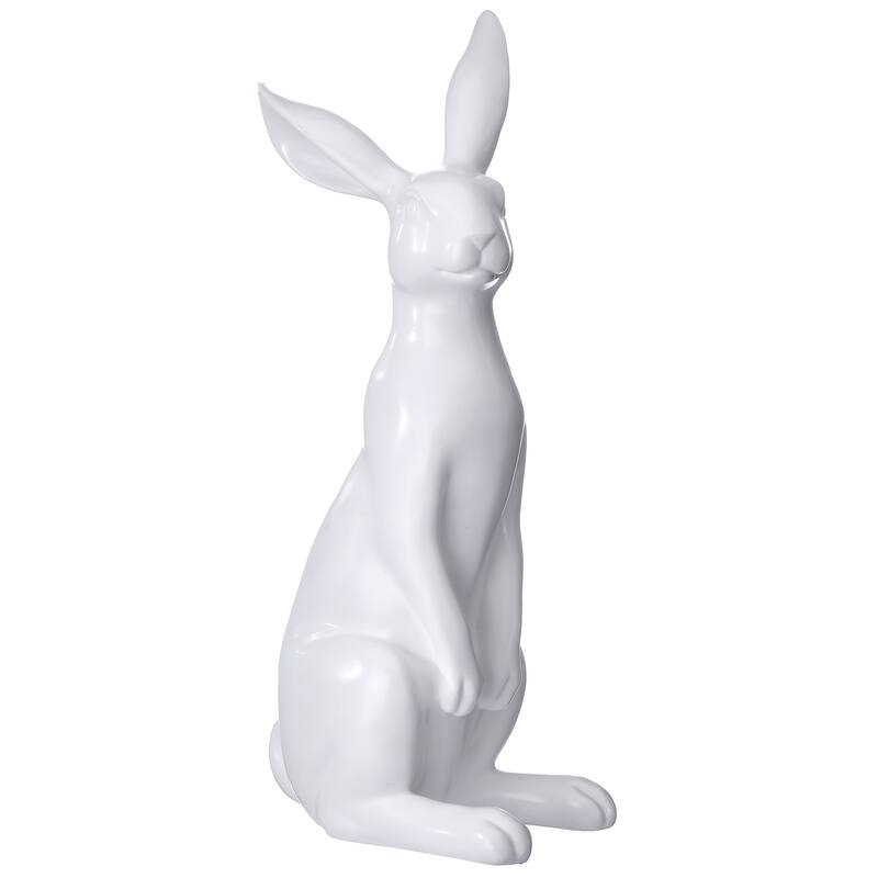 20.5" Resin White Standing Bunny