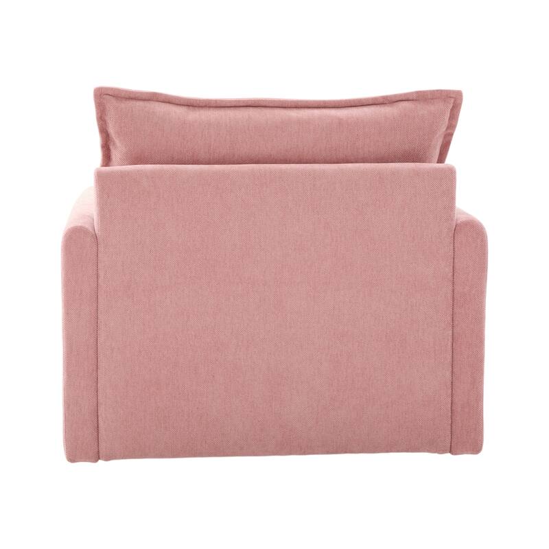 360°Swivel Barrel Chair Single Armchair Chenille Sofa Accent Chair with Thick Padded and Side Storage Pockets