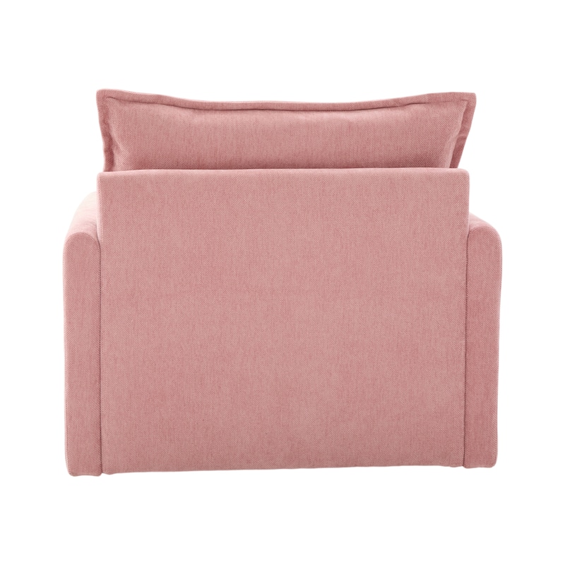 Chenille 360° Swivel Barrel Chair with Memory Foam and Side Pockets