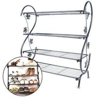 4 Tier Metal Ladder Shoe Display Rack Stand - Bed Bath & Beyond - 39593852