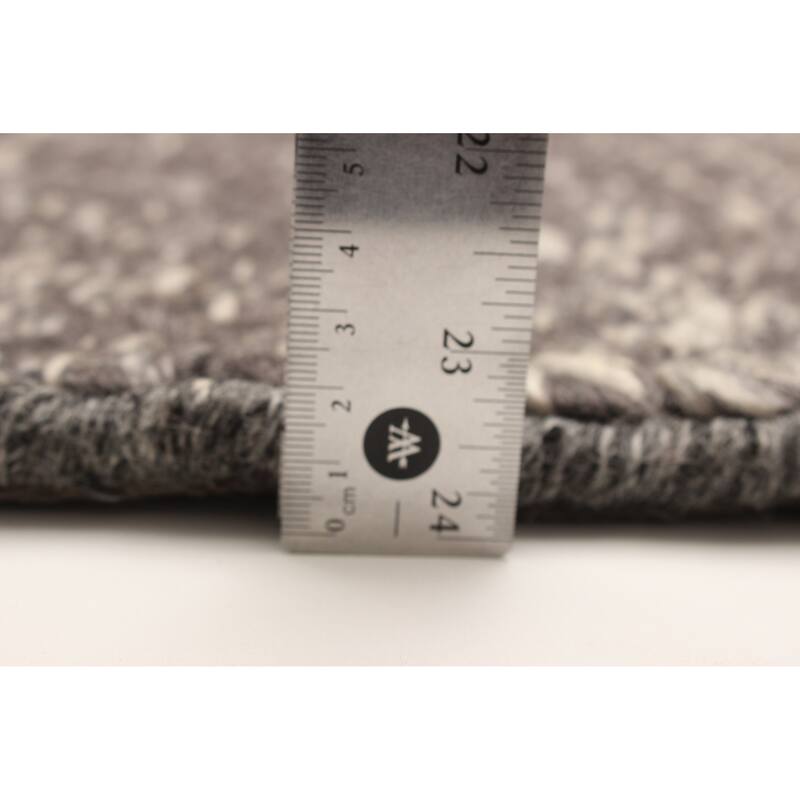 ECARPETGALLERY Braid weave Sienna Dark Grey Wool Rug - 5'3 x 7'3