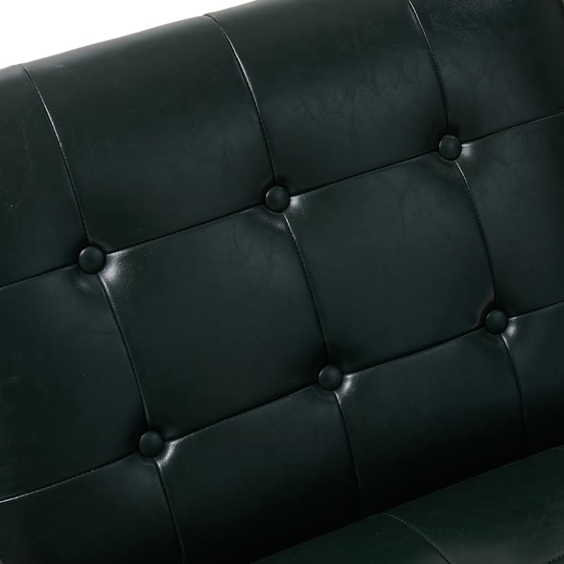 Glitzhome 29.50"W Mid-Century PU Leather Tufted Accent Chair - 29.5"W x 30.5"H x 29.25"D
