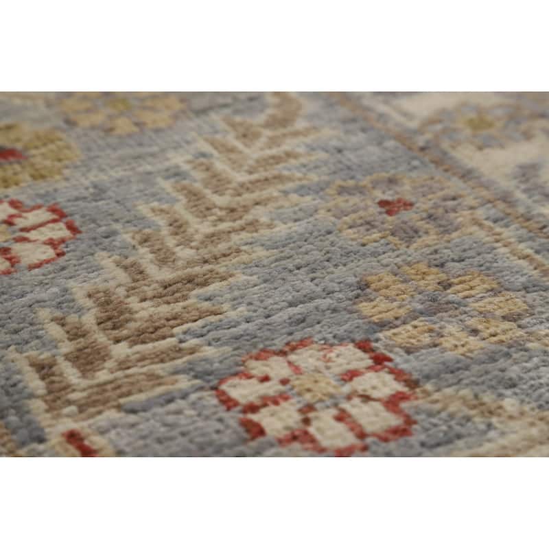 Hand Knotted Oriental 100% Wool Carpet Transitional All-Over Greys & Charcoal Oushak Area Rug - 9' 10'' X 7' 11''