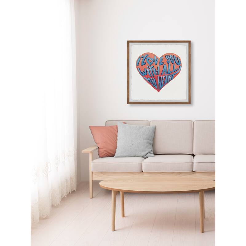 I Love You with All My Heart II Framed Wall Art, Elegant Home Touch - Sophisticated Artwork for Refined Décor