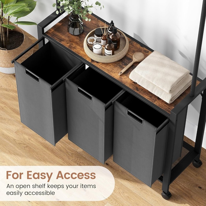 1 Set Ironwood Hanging Laundry Basket Black Retro Swatches Bags