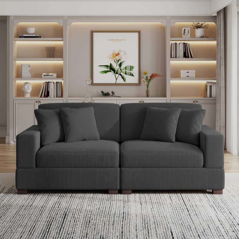 Oversized Modular Sectional Sofa Set with Pillows for Living Room