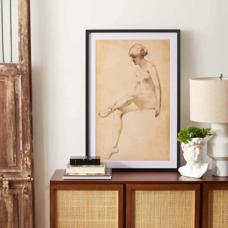 SAFAVIEH Ingerid Easy Elegance Photograph, 24 x 36, Framed Wall Art - Antique Ivory/Black - 24WX2DX36H - Silver