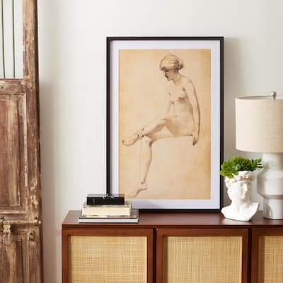 SAFAVIEH Ingerid Easy Elegance Photograph, 24 x 36, Framed Wall Art - Antique Ivory/Black