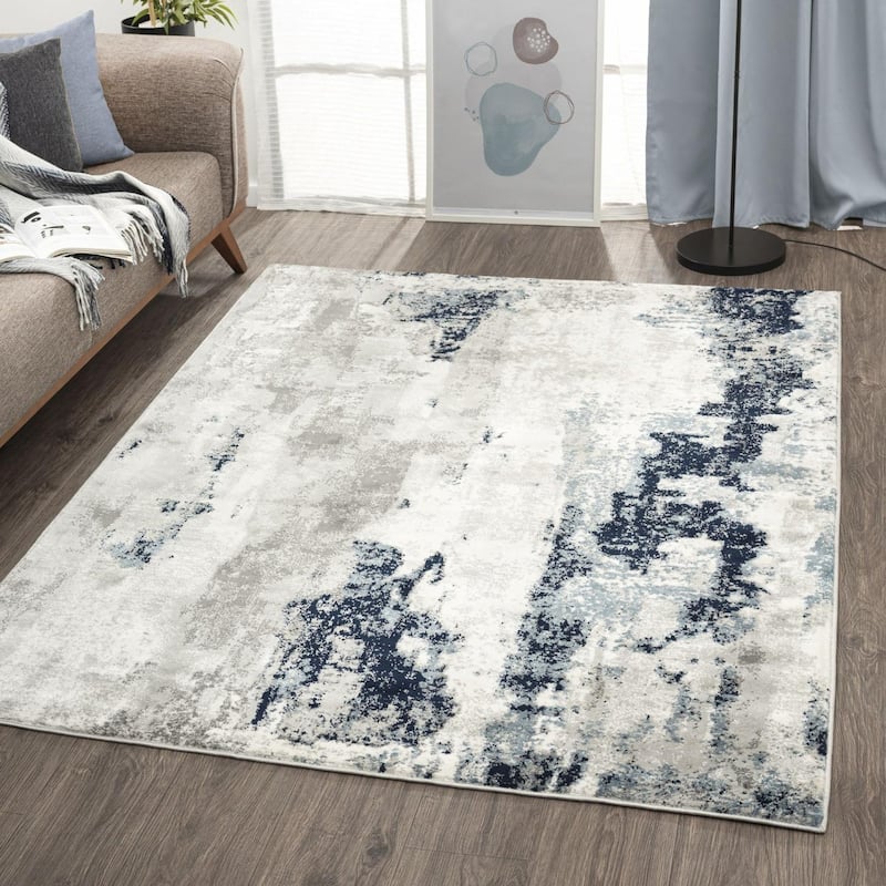 Luxe Weavers Modern Area Rug with Abstract Patterns - 2' x 3' - Ivory