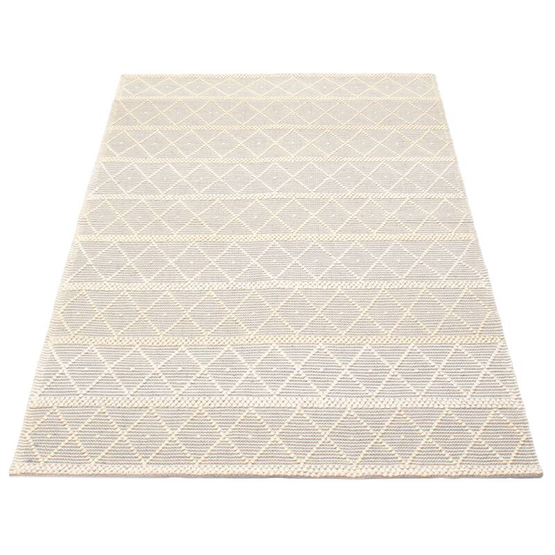 ECARPETGALLERY Braid weave Sienna Grey Wool Rug - 4'10 x 7'10