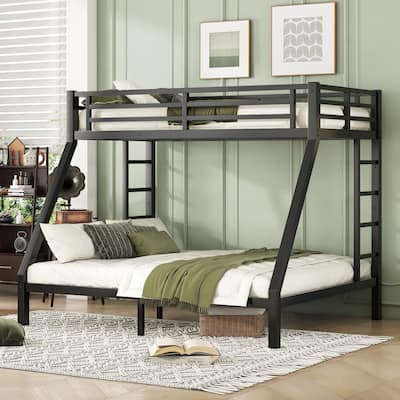 Metal Bunk Bed with Noise Reduction & Ladder