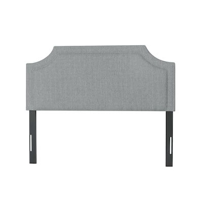 Adeco Fabric Upholstered Headboard with Nailhead for Queen Bed