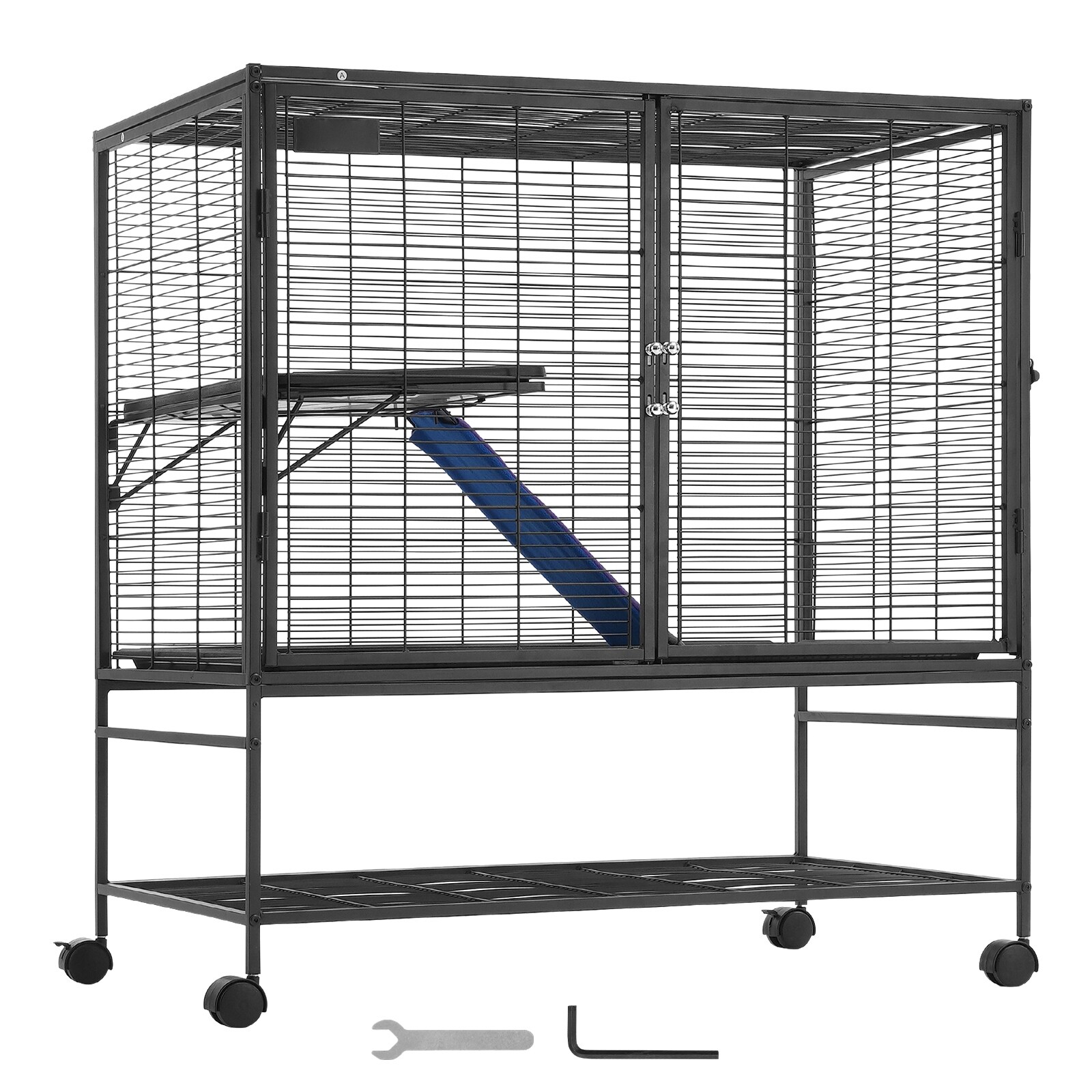 Rolling Metal Ferret Cage, Large Critter Nation Cage, Small Animal
