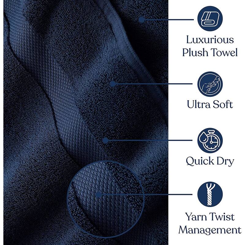 Delara Organic Cotton Luxuriously Plush Washcloths Pack of 6 |GOTS & OEKO-TEX Certified |650 GSM Long Staple | Quick Dry & Soft