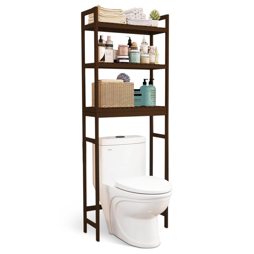 Elegant Bathroom Space Saver Shelf Universal Bathroom Over Toilet Storage Cabinet Easy Assembly Over 10.2"x24.8"x64.1"