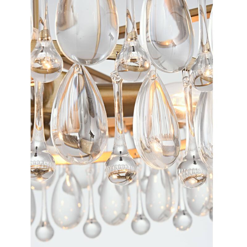 Viviana 4-light Crystal Teardrop Round Chandelier